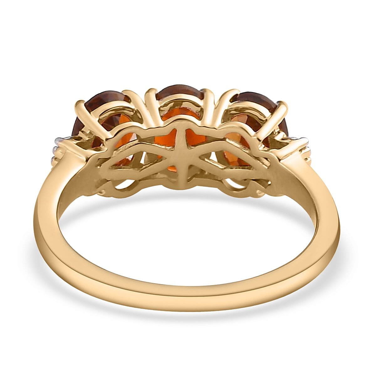 LUXORO 10K Rose Gold Natural Tanzanian Golden Tourmaline and Diamond Trigoly Ring 2.50 Grams 2.35 ctw image number 4