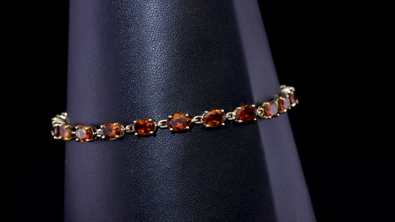 LUXORO 10K Yellow Gold Premium Natural Tanzanian Golden Tourmaline Bracelet (7.25 In) 3.10 Grams 8.60 ctw