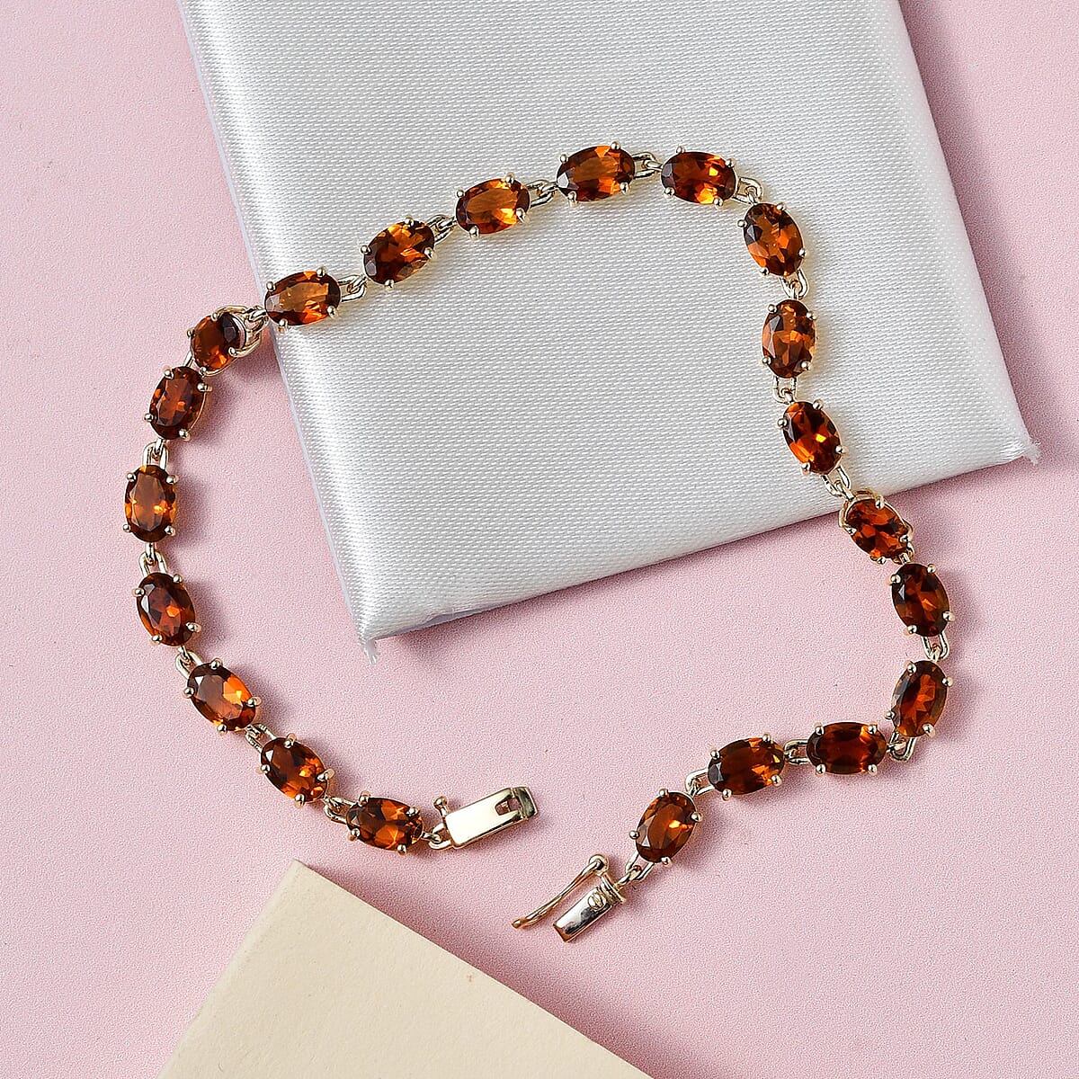 LUXORO 10K Yellow Gold Premium Natural Tanzanian Golden Tourmaline Bracelet (7.25 In) 3.10 Grams 8.60 ctw image number 1