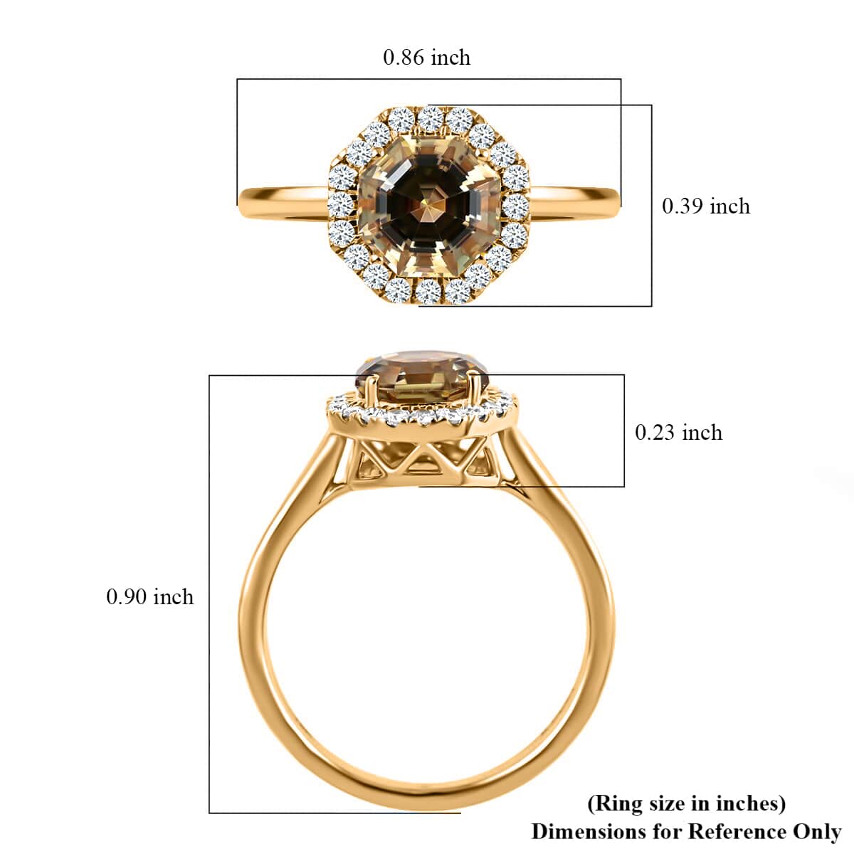 Certified and Appraised Iliana 18K Yellow Gold AAA Turkizite and G-H SI Diamond Halo Ring 1.90 ctw image number 5