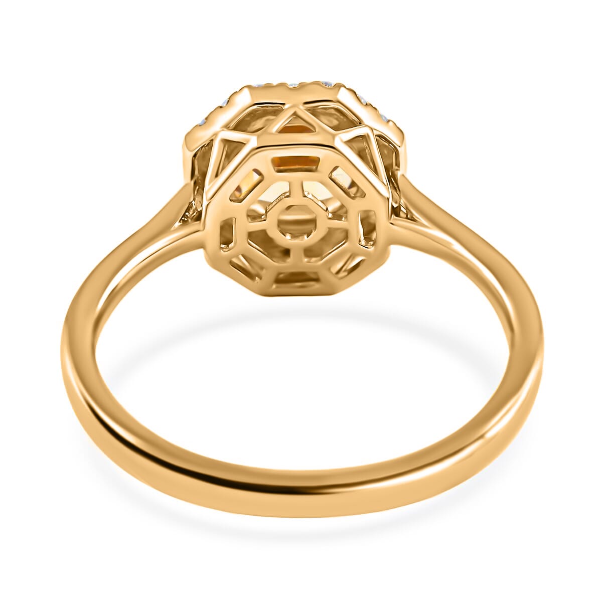 Certified and Appraised Iliana AAA Turkizite and G-H SI Diamond 1.90 ctw Halo Ring in 18K Yellow Gold (Size 6.0) image number 4