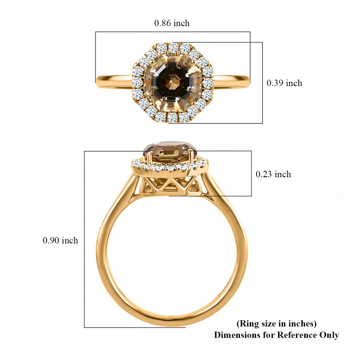 Certified and Appraised Iliana AAA Turkizite and G-H SI Diamond 1.90 ctw Halo Ring in 18K Yellow Gold (Size 6.0) image number 5