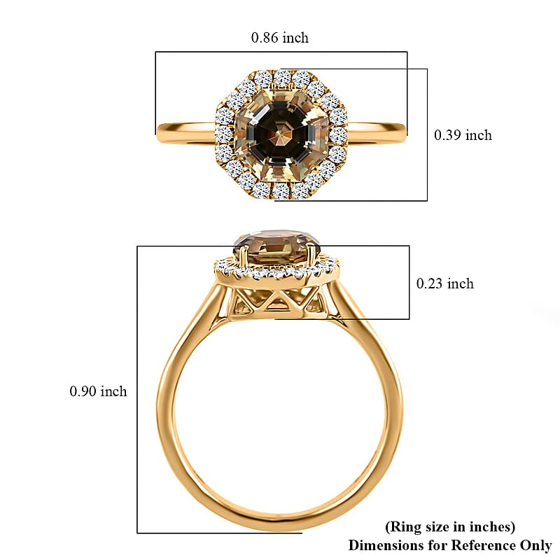 Certified and Appraised Iliana AAA Turkizite and G-H SI Diamond 1.90 ctw Halo Ring in 18K Yellow Gold (Size 7.0)