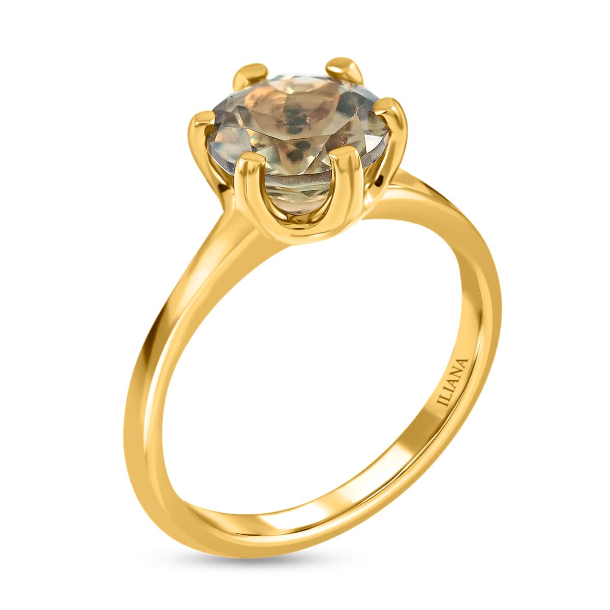 Doorbuster Certified & Appraised ILIANA 18K Yellow Gold AAA Turkizite Solitaire Ring 3.35 Grams 2.20 ctw image number 3