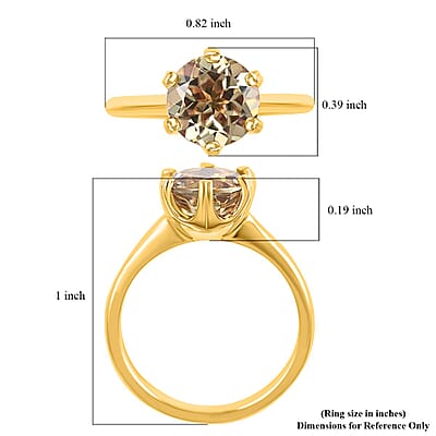 Certified and Appraised Iliana 18K Yellow Gold AAA Turkizite Solitaire Ring (Size 10.0) 2.20 ctw