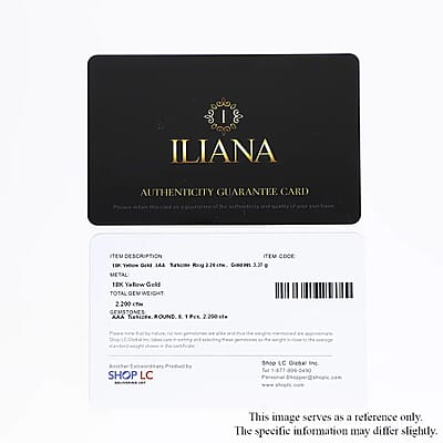 Certified and Appraised Iliana 18K Yellow Gold AAA Turkizite Solitaire Ring (Size 10.0) 2.20 ctw