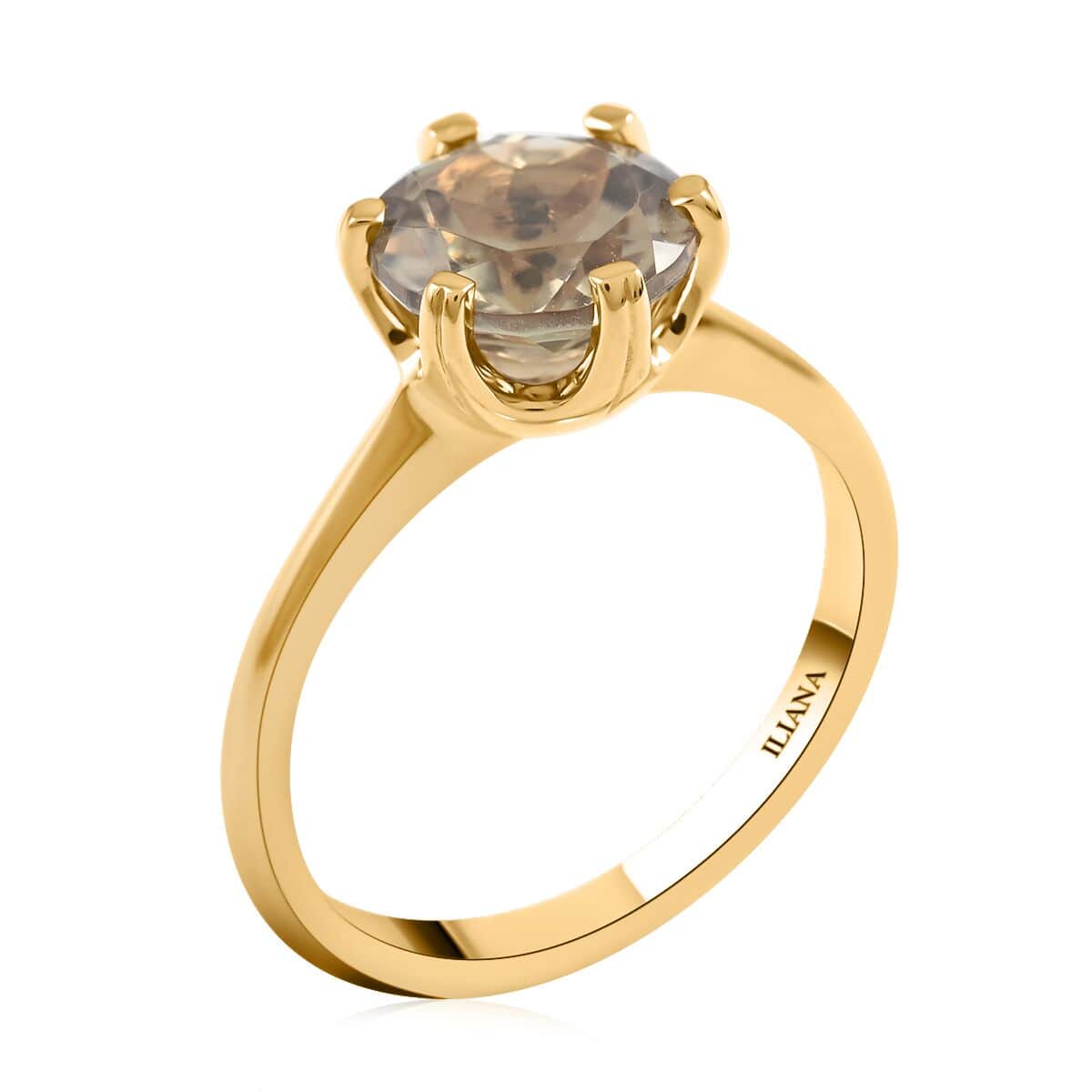 Certified and Appraised Iliana 18K Yellow Gold AAA Turkizite Solitaire Ring (Size 7.0) 2.20 ctw image number 3