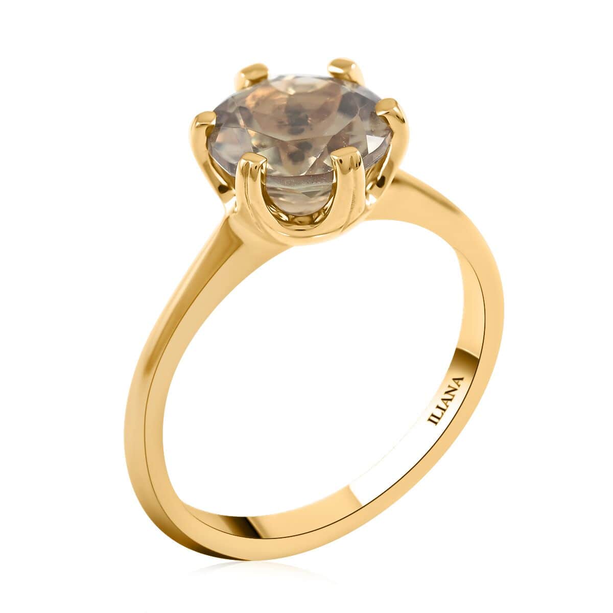 Certified and Appraised Iliana 18K Yellow Gold AAA Turkizite Solitaire Ring (Size 9.0) 2.20 ctw image number 3