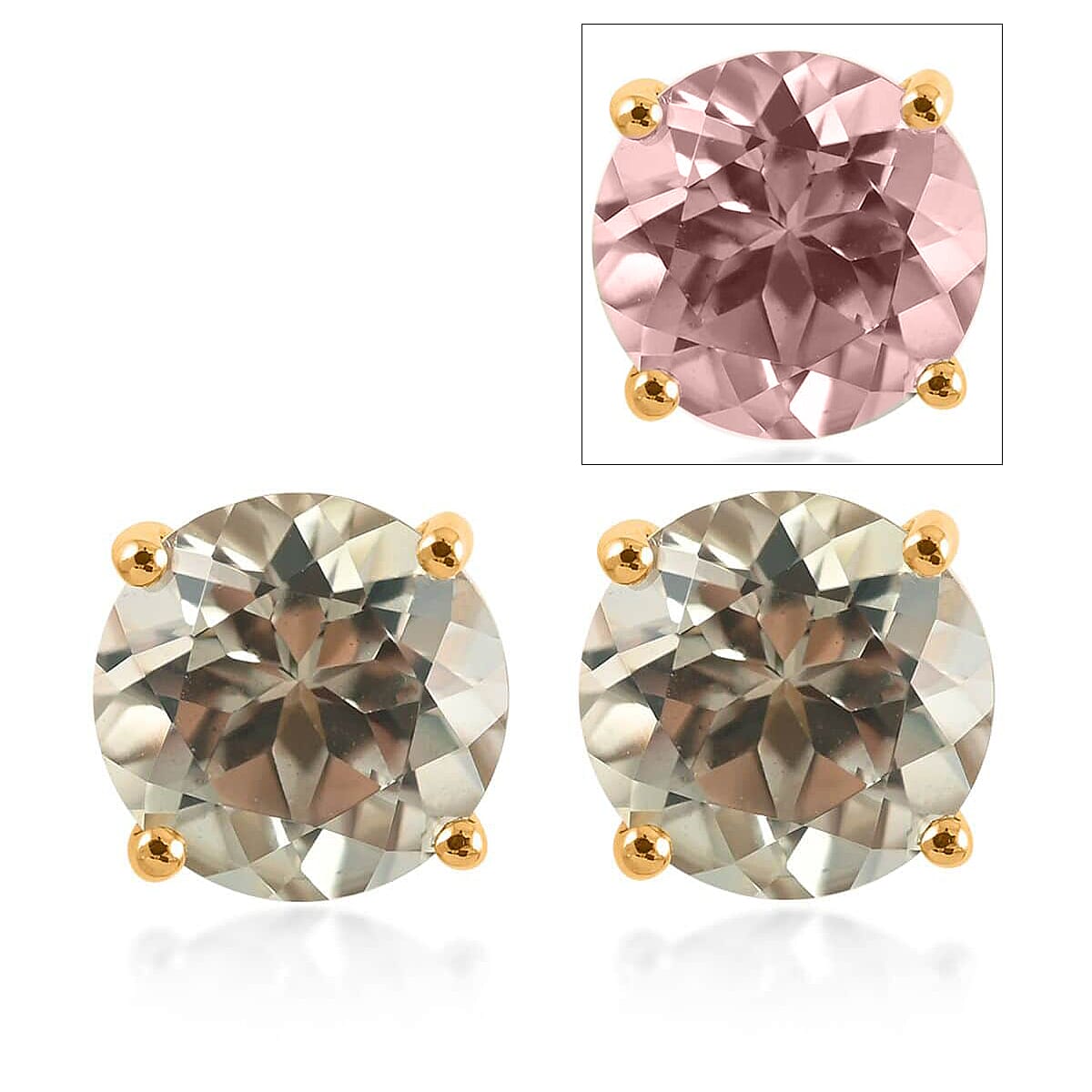 Certified & Appraised Iliana 18K Yellow Gold AAA Turkizite Solitaire Stud Earrings 3.00 ctw image number 0