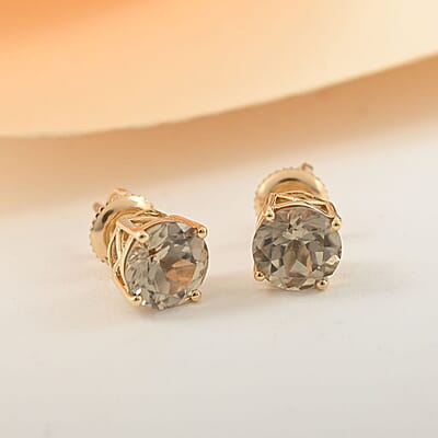 Certified & Appraised Iliana AAA Turkizite 3.00 ctw Solitaire Stud Earrings in 18K Yellow Gold