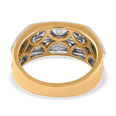 NY Closeout 10K Yellow and White Gold G-H I1-I2 Diamond Men's Ring (Size 10.0) 8.50 Grams 1.00 ctw