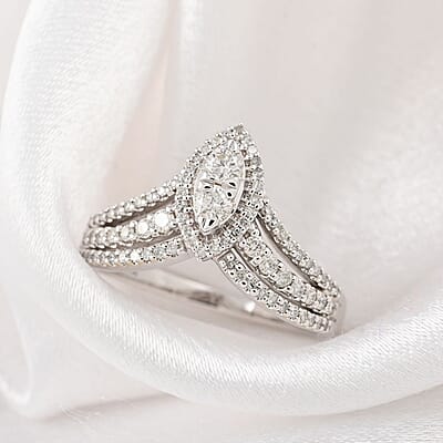Ny Closeout 10K White Gold G-H I1 Diamond Ring (Size 7.0) 4 Grams 0.50 ctw