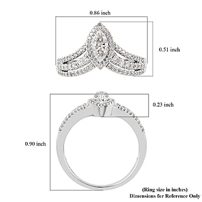 Ny Closeout 10K White Gold G-H I1 Diamond Ring (Size 7.0) 4 Grams 0.50 ctw