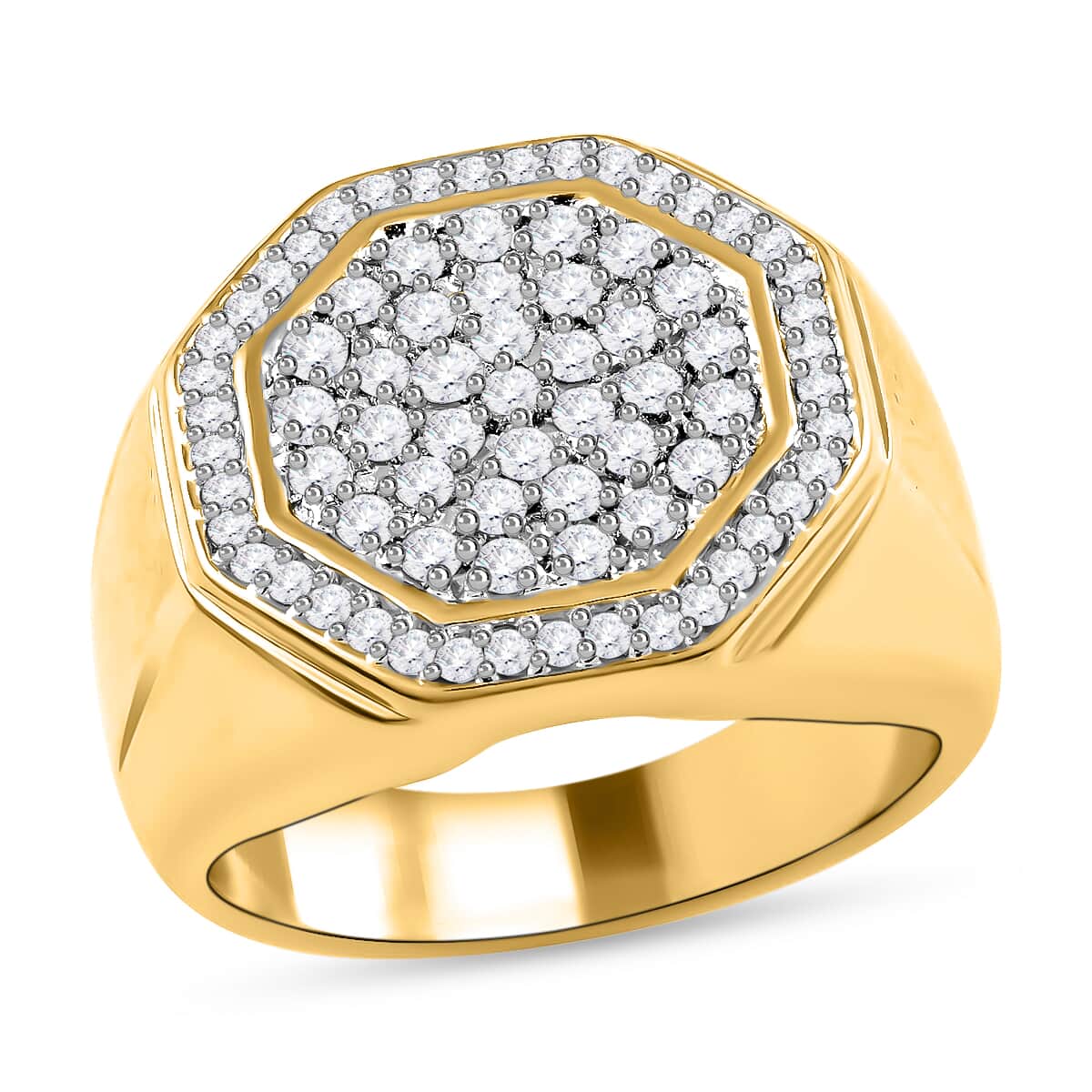 NY Closeout Diamond Ring in Vermeil YG Over Sterling Silver (Size 10.0) 1.00 ctw image number 0