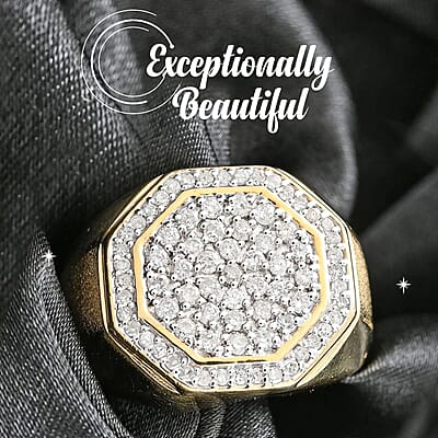 NY Closeout Diamond 1.00 ctw Ring in Vermeil YG Over Sterling Silver (Size 10.0)