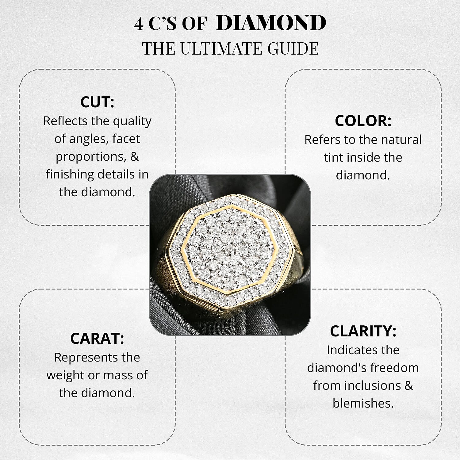 NY Closeout Diamond 1.00 ctw Ring in Vermeil YG Over Sterling Silver (Size 10.0)