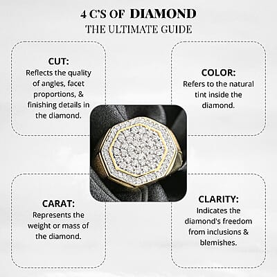 NY Closeout Diamond 1.00 ctw Ring in Vermeil YG Over Sterling Silver (Size 10.0)