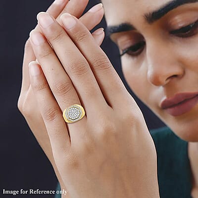 NY Closeout Diamond 1.00 ctw Ring in Vermeil YG Over Sterling Silver (Size 10.0)