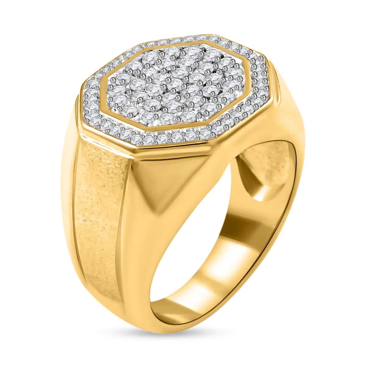 NY Closeout Diamond Ring in Vermeil YG Over Sterling Silver (Size 10.0) 1.00 ctw image number 5