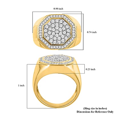 NY Closeout Diamond 1.00 ctw Ring in Vermeil YG Over Sterling Silver (Size 10.0)