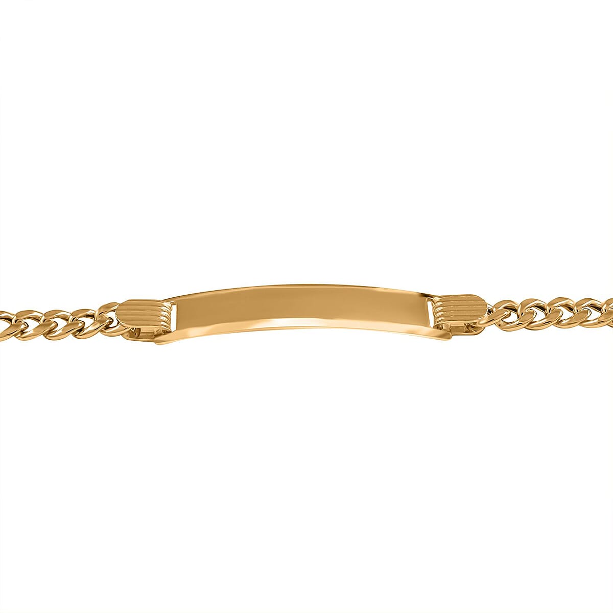 14K Yellow Gold Figaro Chain Dogtag Bracelet (6.00 In) (3.70 g) image number 2