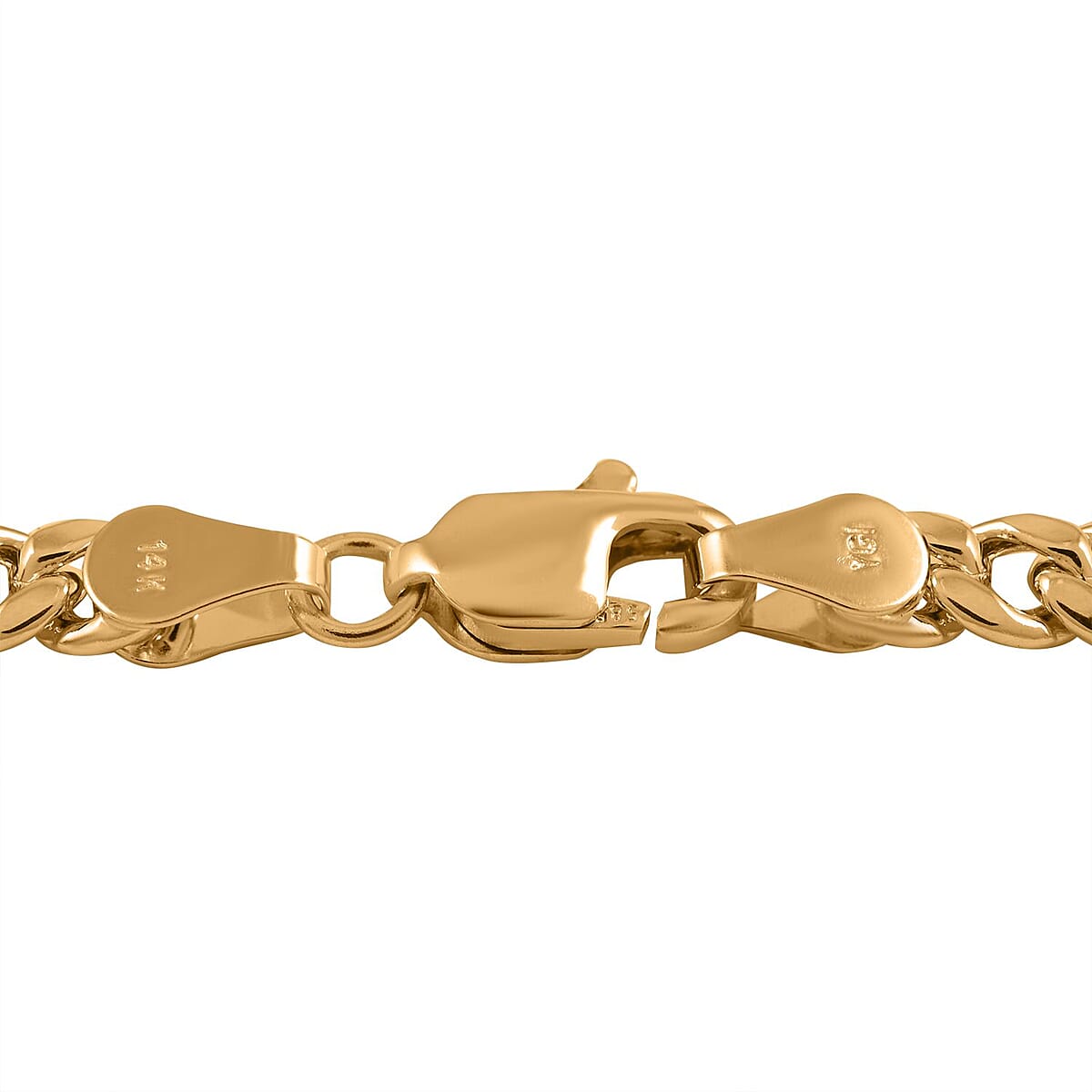 14K Yellow Gold Figaro Chain Dogtag Bracelet (6.00 In) (3.70 g) image number 3