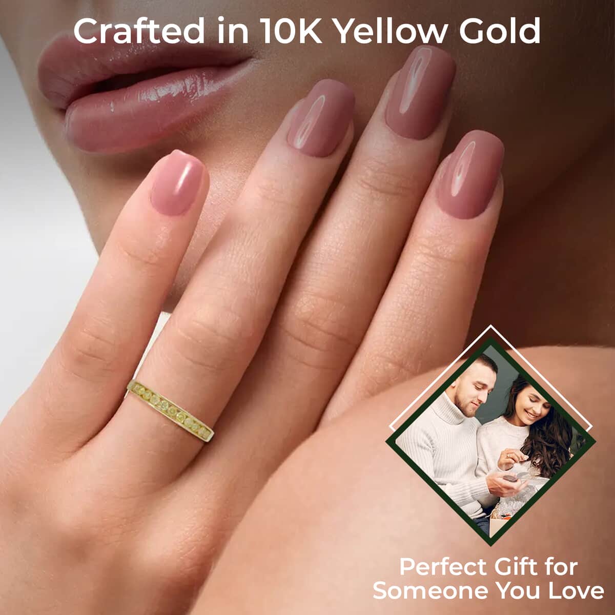 Luxoro I2-I3 Natural Yellow Diamond 0.50 ctw Band Ring in 10K Yellow Gold (Size 5.5) image number 2