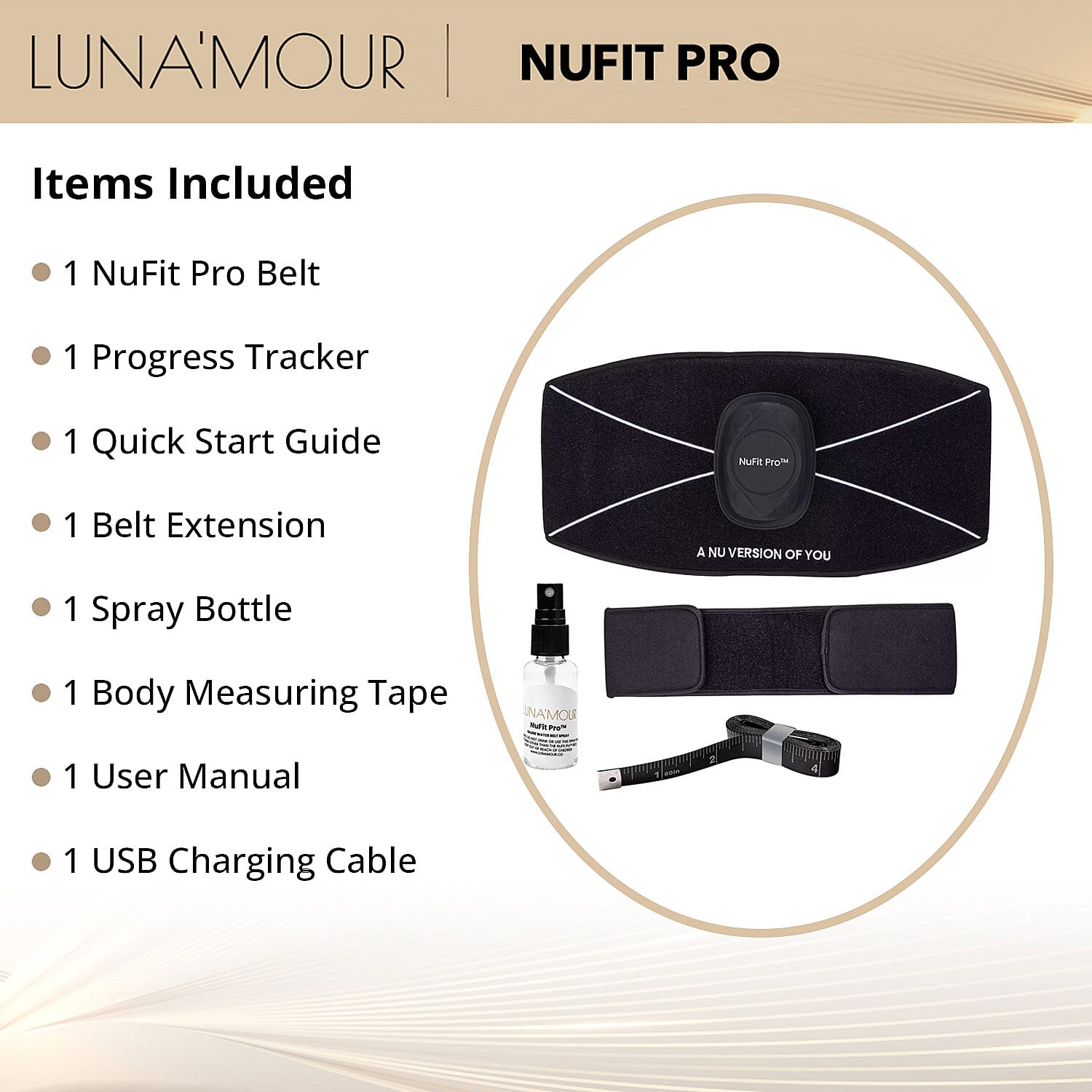 Luna'mour NuFit Pro LED & EMS Slimming Belt (Lifetime Warranty)