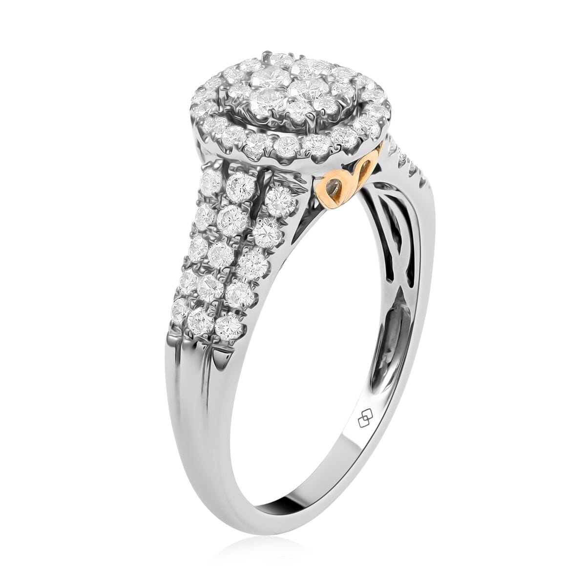 NY Closeout 14K White and Yellow Gold G-H I1 Diamond Ring (Size 8.5) 4.05 Grams 1.00 ctw image number 3