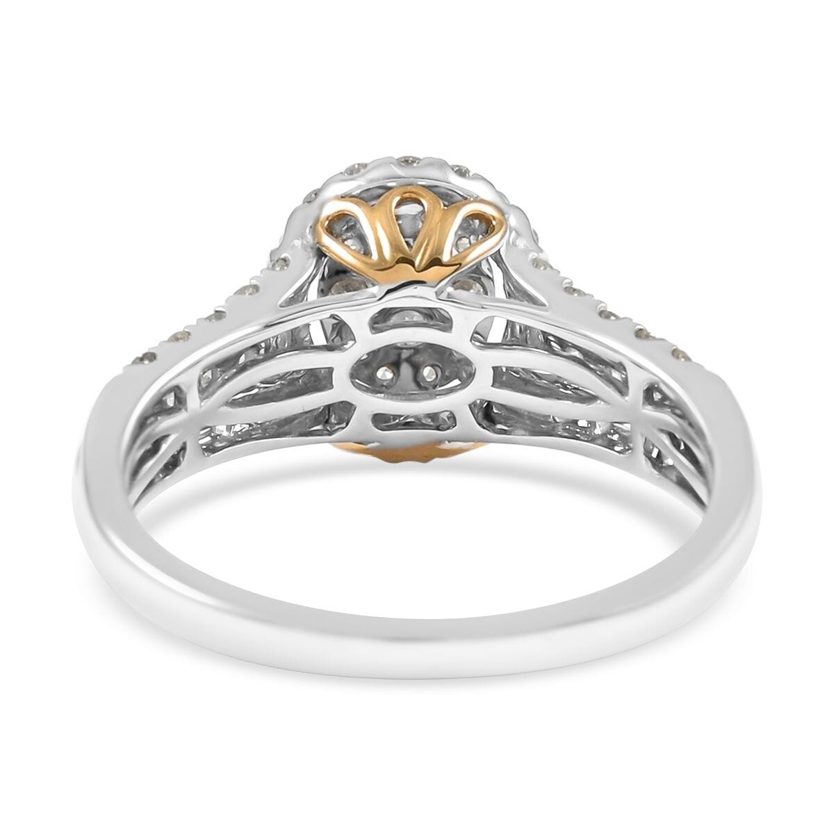 NY Closeout 14K White and Yellow Gold G-H I1 Diamond Ring (Size 8.5) 4.05 Grams 1.00 ctw image number 4