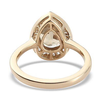 Luxoro 10K Yellow Gold AAA Turkizite and Diamond Halo Ring (Size 6.5) 2.70 ctw