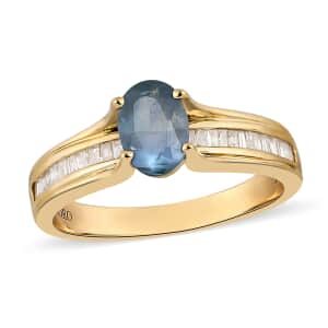 Luxoro 14K Yellow Gold AAA Narsipatnam Alexandrite and G-H I3 Diamond Ring (Size 7.5) 1.00 ctw