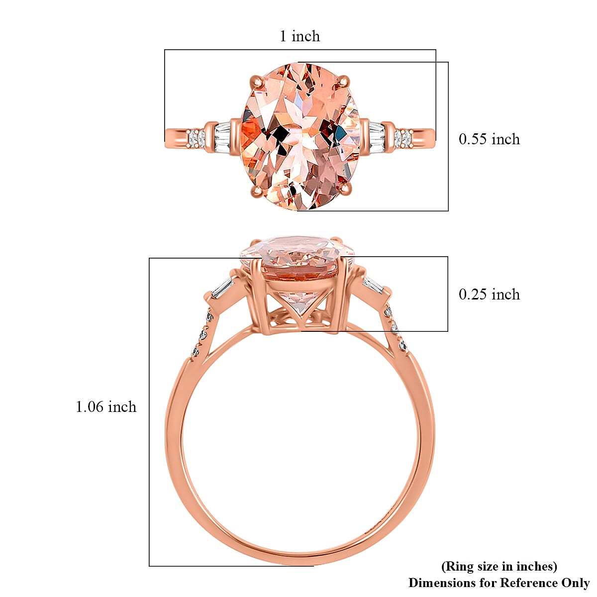 Ankur Treasure Chest Certified and Appraised Luxoro 14K Rose Gold AAA Marropino Morganite and G-H I1 Diamond Ring (Size 5.5) 4.05 ctw image number 5