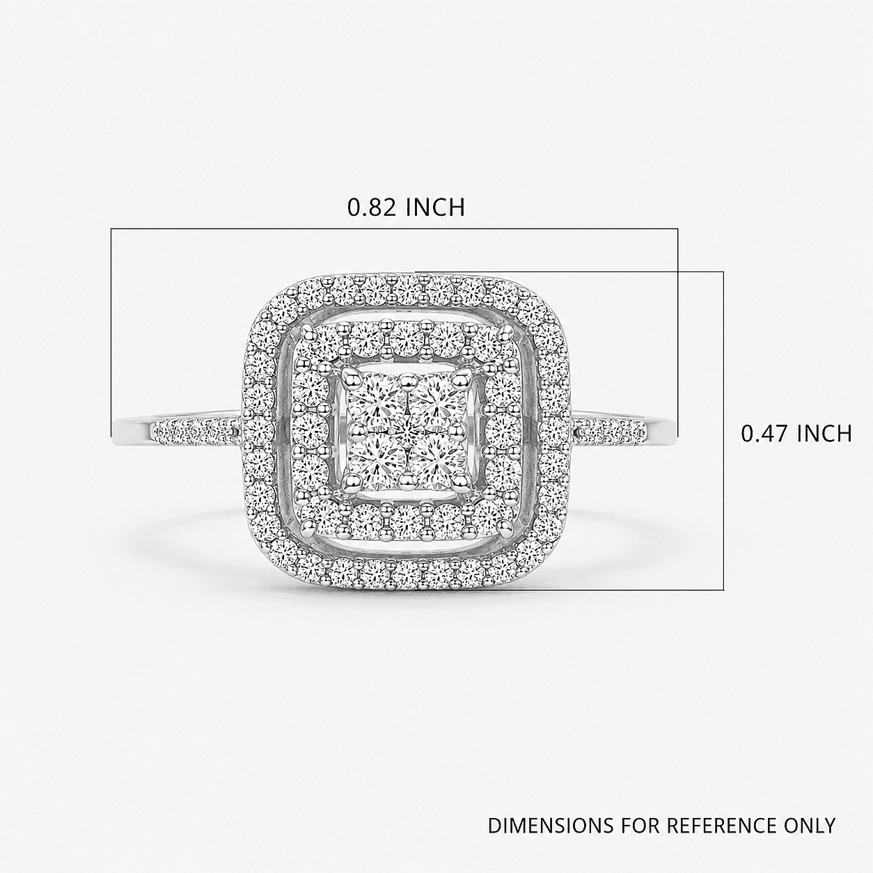 Luxoro 10K White Gold G-H SI Luxuriant Lab Grown Diamond Cocktail Ring (Size 5.5) 2.90 Grams 0.50 ctw
