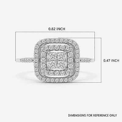 Luxoro 10K White Gold G-H SI Luxuriant Lab Grown Diamond Cocktail Ring (Size 5.5) 2.90 Grams 0.50 ctw