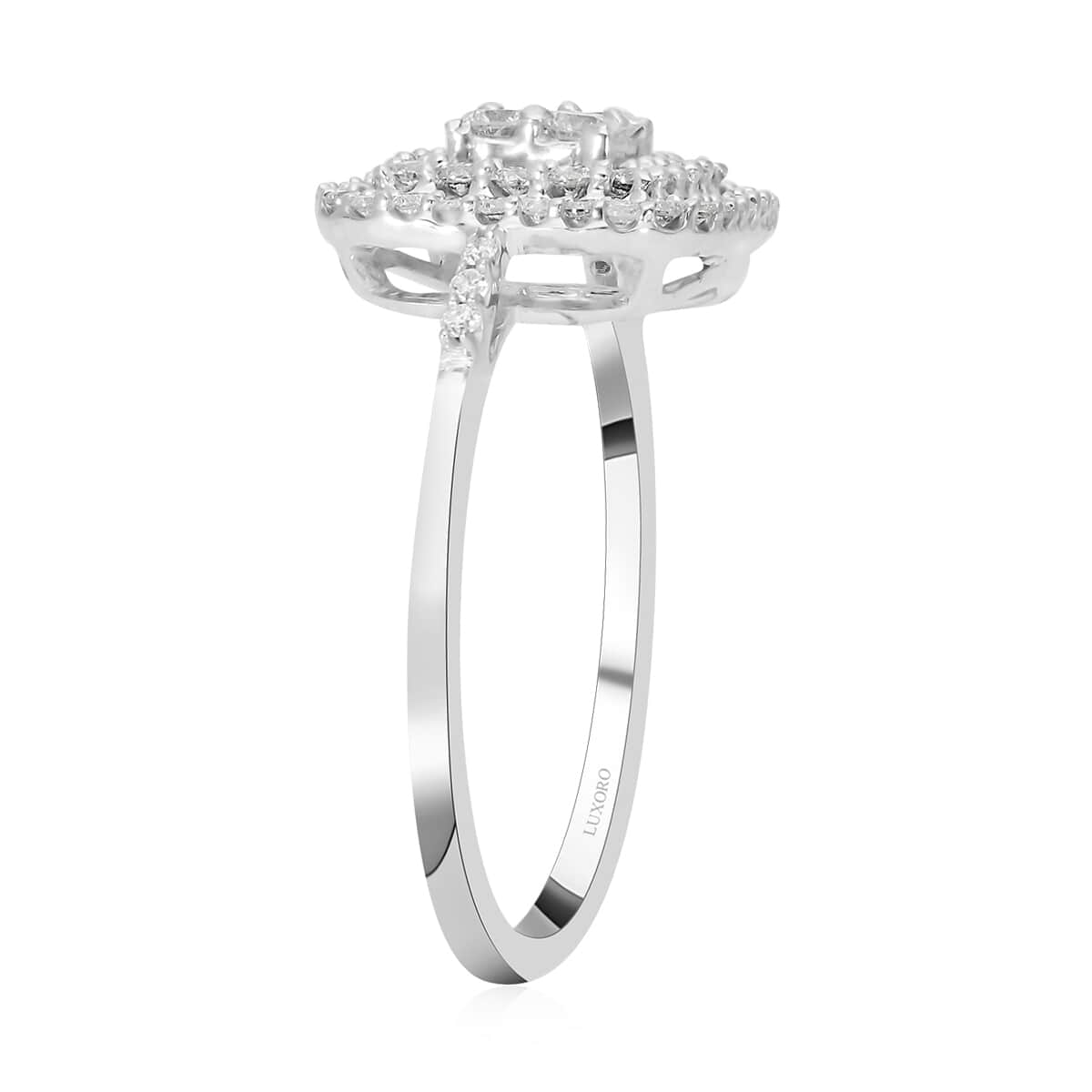 Luxoro 10K White Gold G-H SI Luxuriant Lab Grown Diamond Cocktail Ring (Size 7.5) 0.50 ctw image number 3
