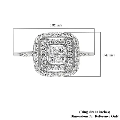 10K White Gold Luxuriant Lab Grown Diamond G-H SI Cocktail Ring (Size 7.5) 0.50 ctw