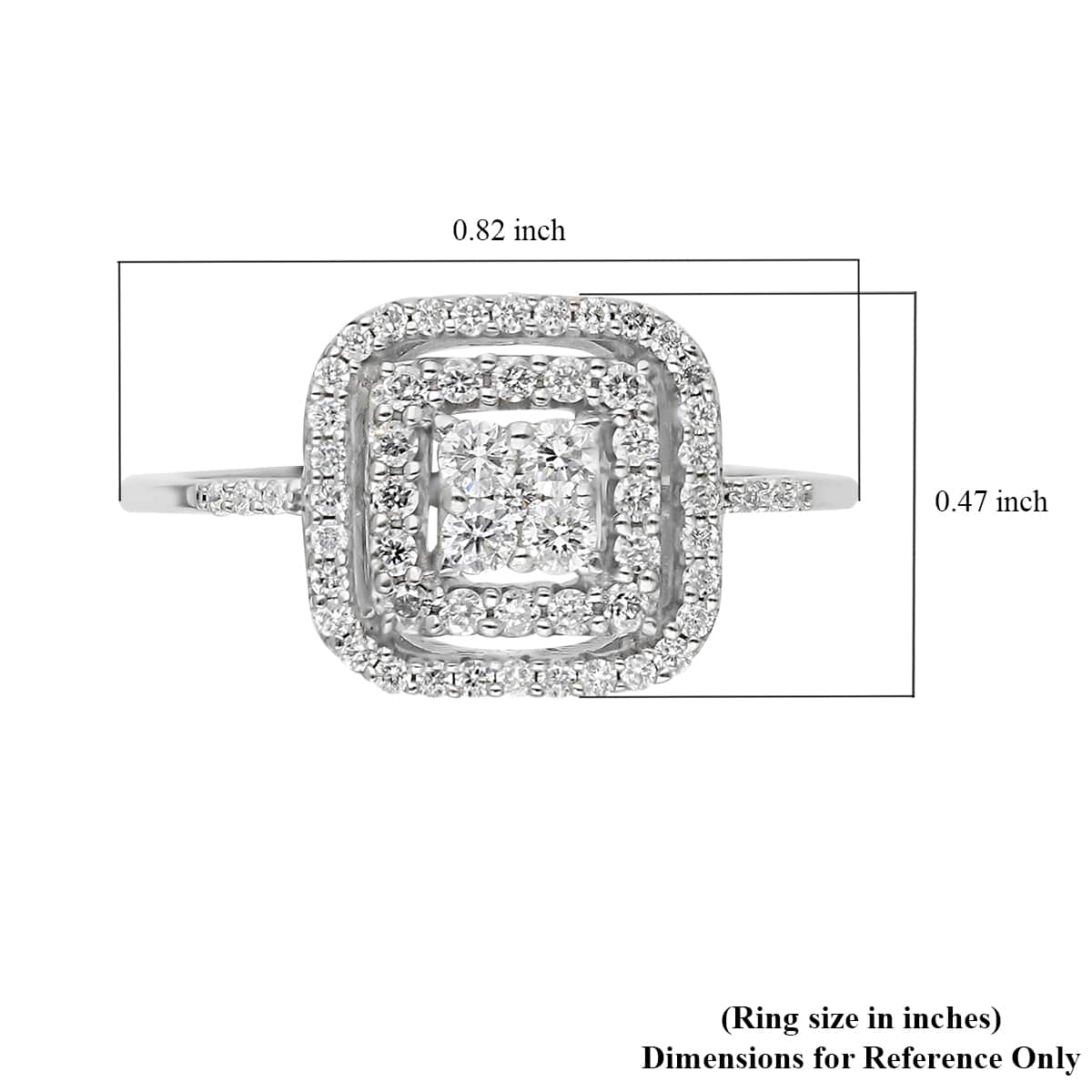 Luxoro 10K White Gold G-H SI Luxuriant Lab Grown Diamond Cocktail Ring (Size 7.5) 0.50 ctw image number 5