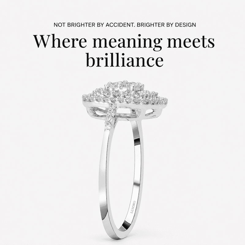 Luxoro 10K White Gold G-H SI Luxuriant Lab Grown Diamond Cocktail Ring (Size 9.5) 0.50 ctw