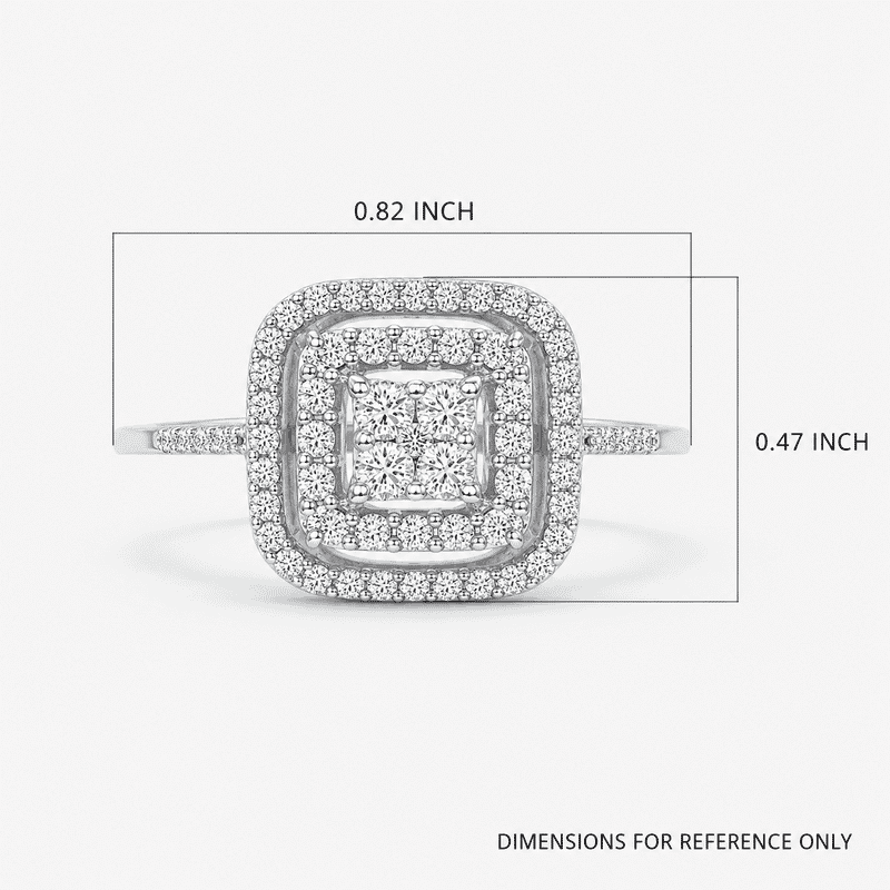Luxoro 10K White Gold G-H SI Luxuriant Lab Grown Diamond Cocktail Ring (Size 9.5) 0.50 ctw