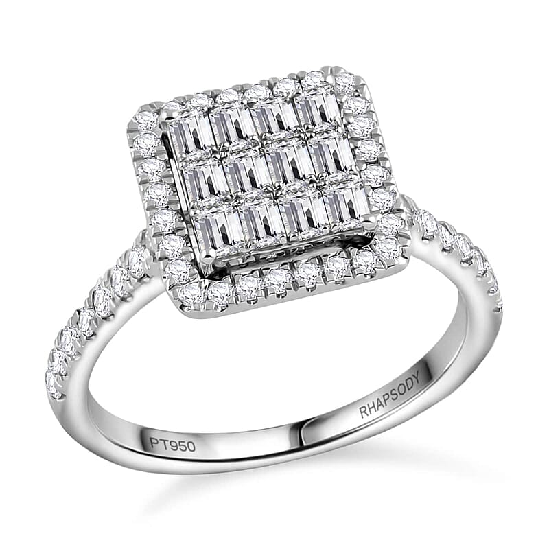 Rhapsody 950 Platinum E-F VS Diamond Ring (Size 4.5) 5 Grams 1.00 ctw