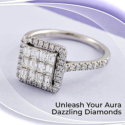 Rhapsody 950 Platinum E-F VS Diamond Ring (Size 4.5) 5 Grams 1.00 ctw