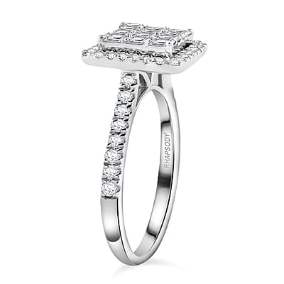 Rhapsody 950 Platinum E-F VS Diamond Ring (Size 4.5) 5 Grams 1.00 ctw