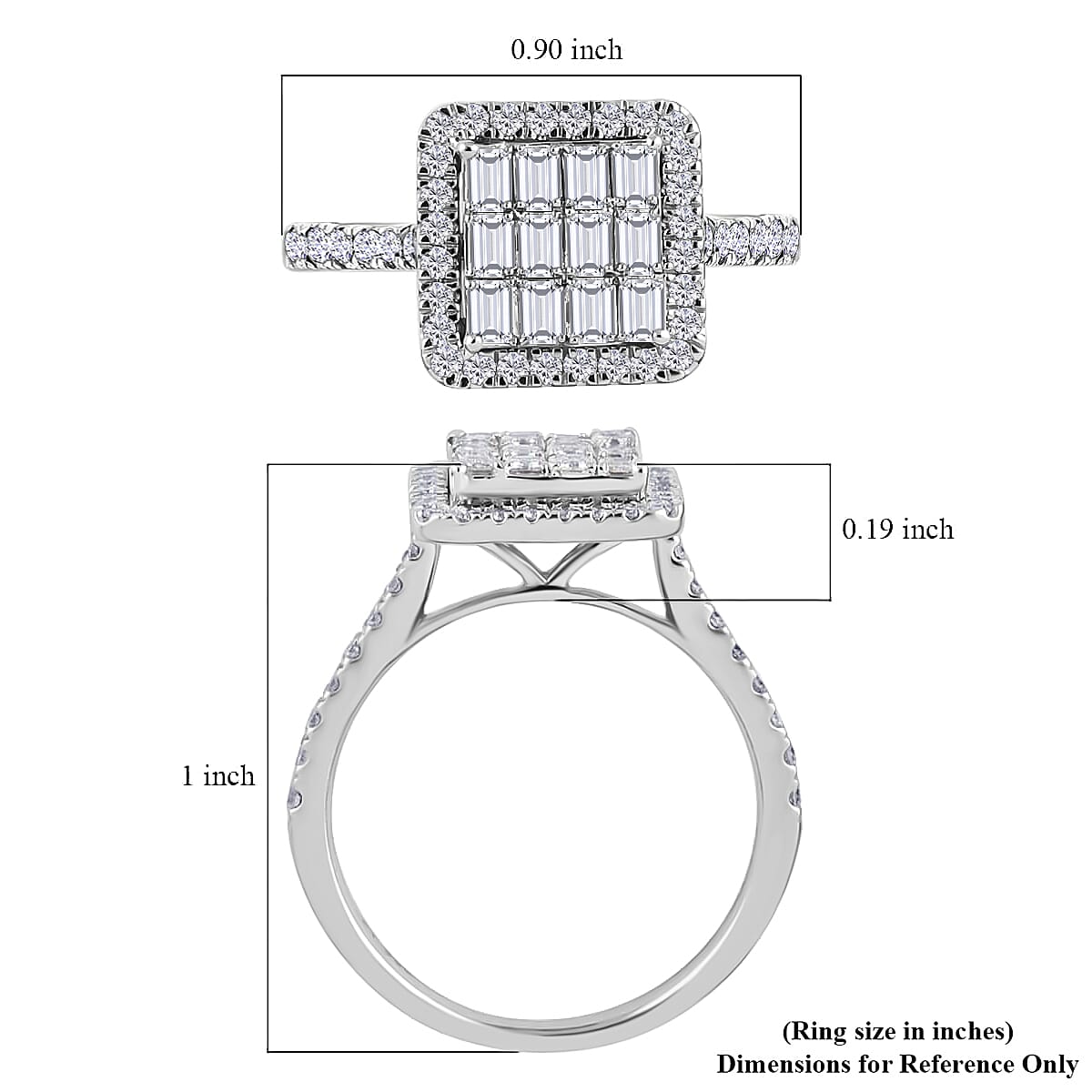 Rhapsody 950 Platinum E-F VS Diamond Ring (Size 4.5) 5 Grams 1.00 ctw
