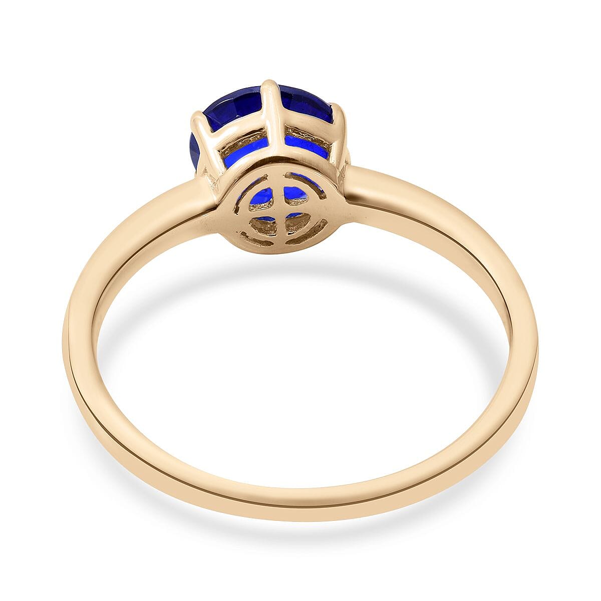 Luxoro 10K Yellow Gold AAA Tanzanian Blue Spinel (DF) and Diamond Ring (Size 6.5) 1.70 ctw image number 3