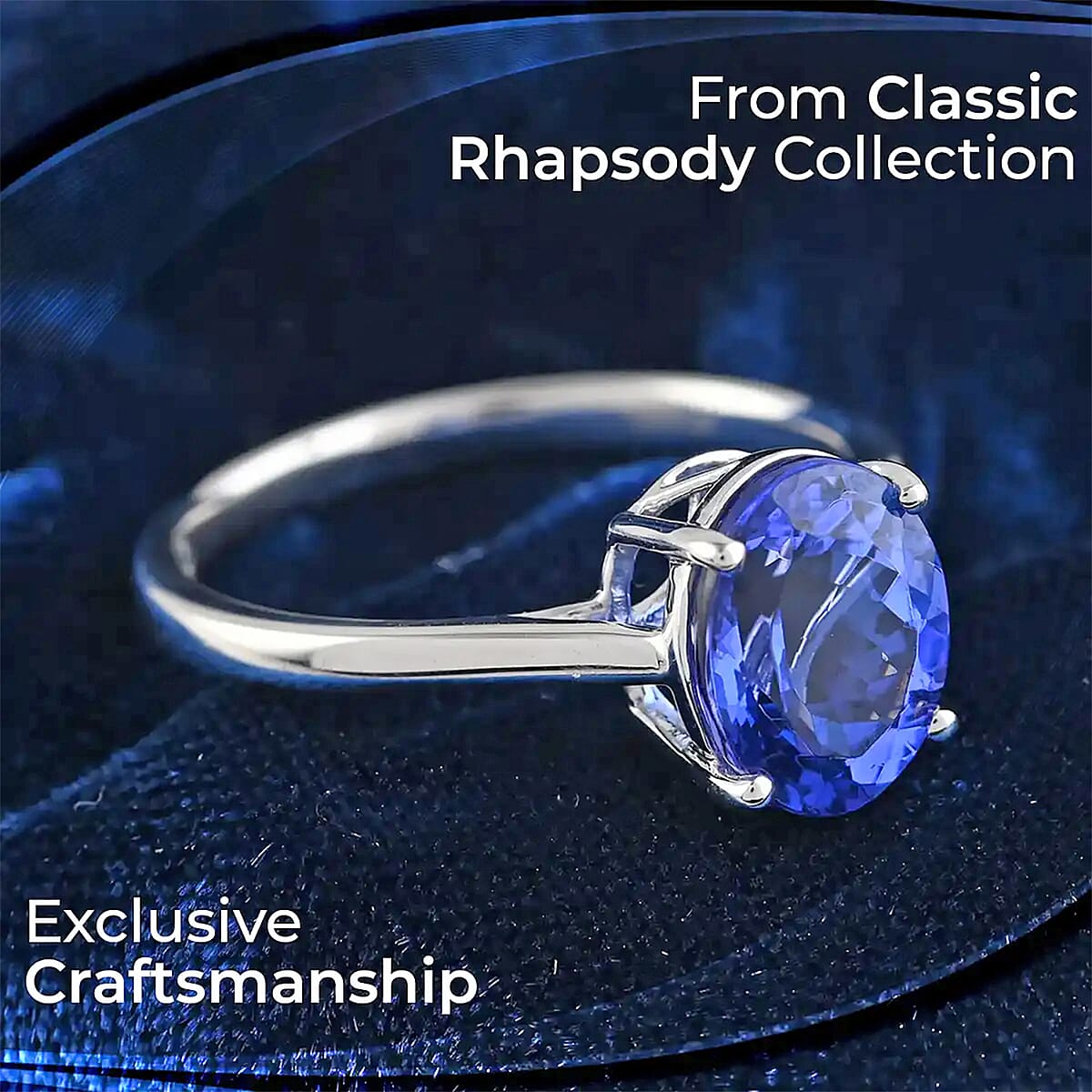 Certified Rhapsody 950 Platinum AAAA Tanzanite and E-F VS Diamond Ring, Promise Rings (Size 7.5) 4.35 Grams 2.90 ctw image number 1