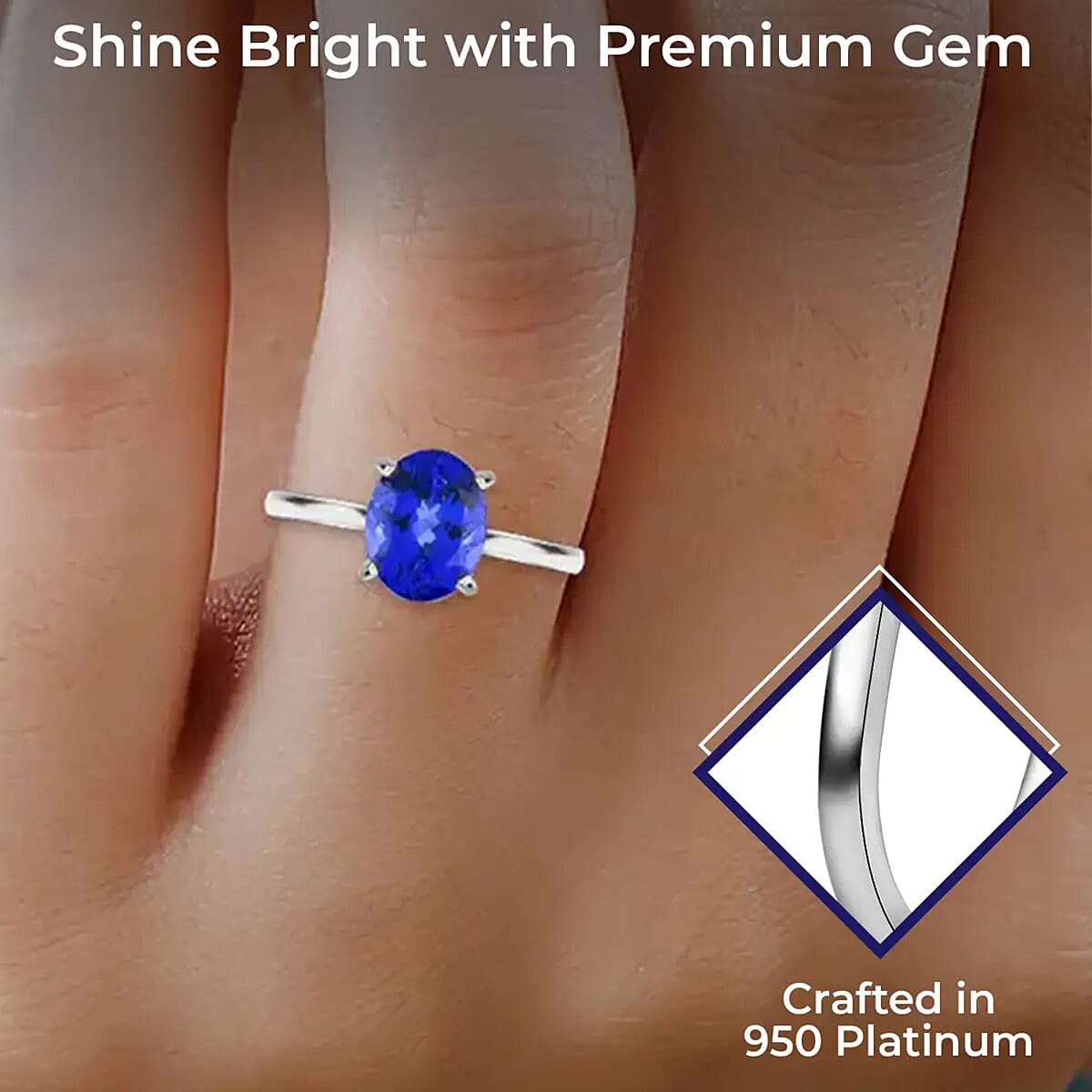 Certified Rhapsody 950 Platinum AAAA Tanzanite and E-F VS Diamond Ring, Promise Rings (Size 7.5) 4.35 Grams 2.90 ctw image number 2