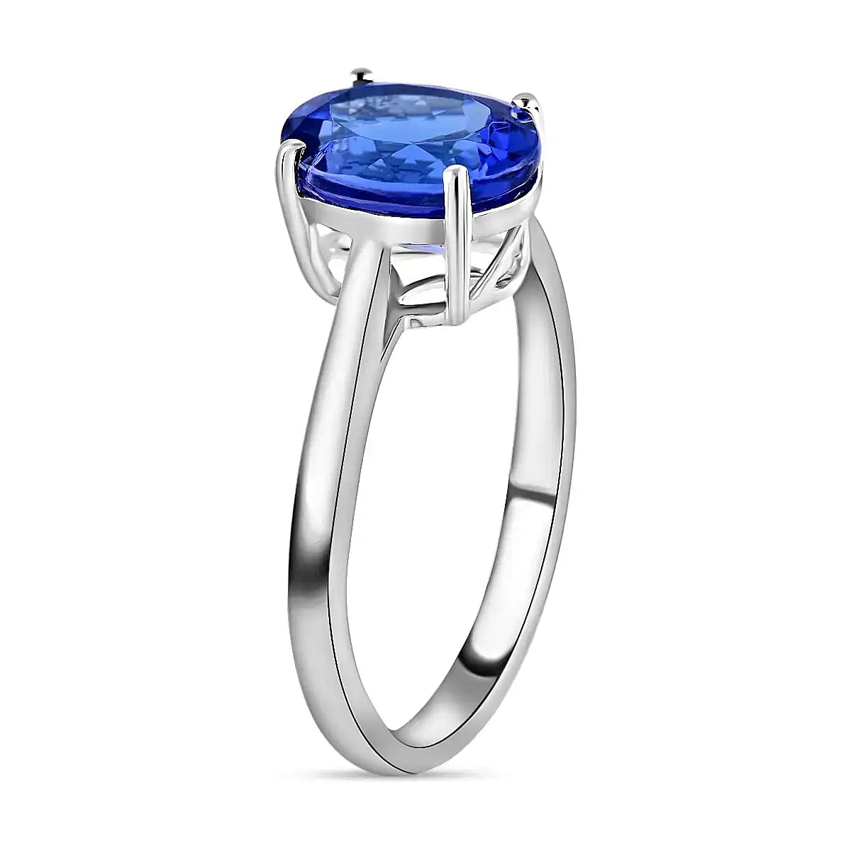 Certified Rhapsody 950 Platinum AAAA Tanzanite and E-F VS Diamond Ring, Promise Rings (Size 7.5) 4.35 Grams 2.90 ctw image number 4