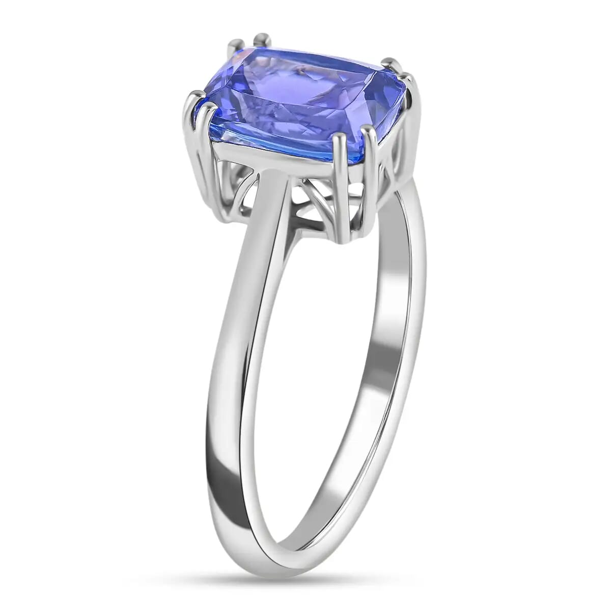 Certified Rhapsody 950 Platinum AAAA Tanzanite and E-F VS Diamond Ring, Promise Rings (Size 6.5) 4.65 Grams 2.50 ctw image number 4