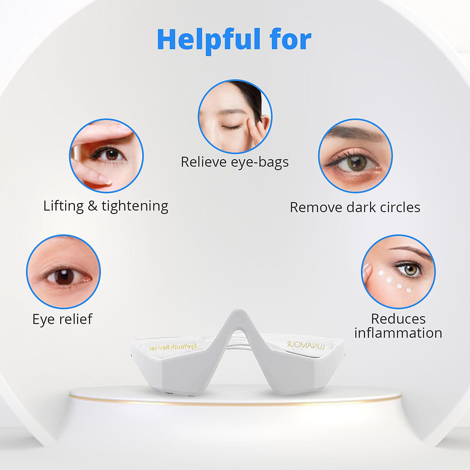 Luna'mour EyeYouth Revival Anti-Aging EMS & Red-Light Therapy Device (Lifetime Warranty)